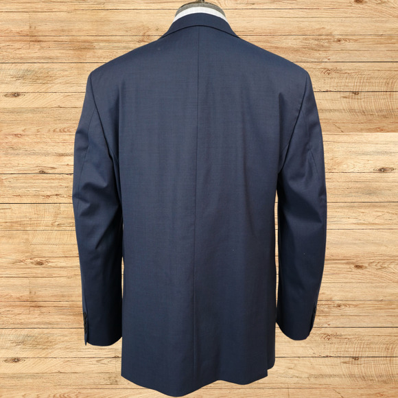 Jos A Bank Traveler Blazer Mens 43L Navy Travel Tech Slim Stretch Wool Blend - Picture 4 of 8